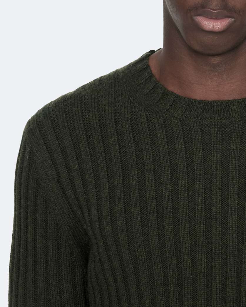 Crew-neck ribbed jumper