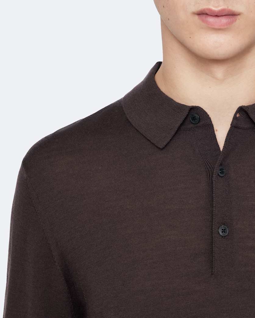 Mode merino long sleeve polo