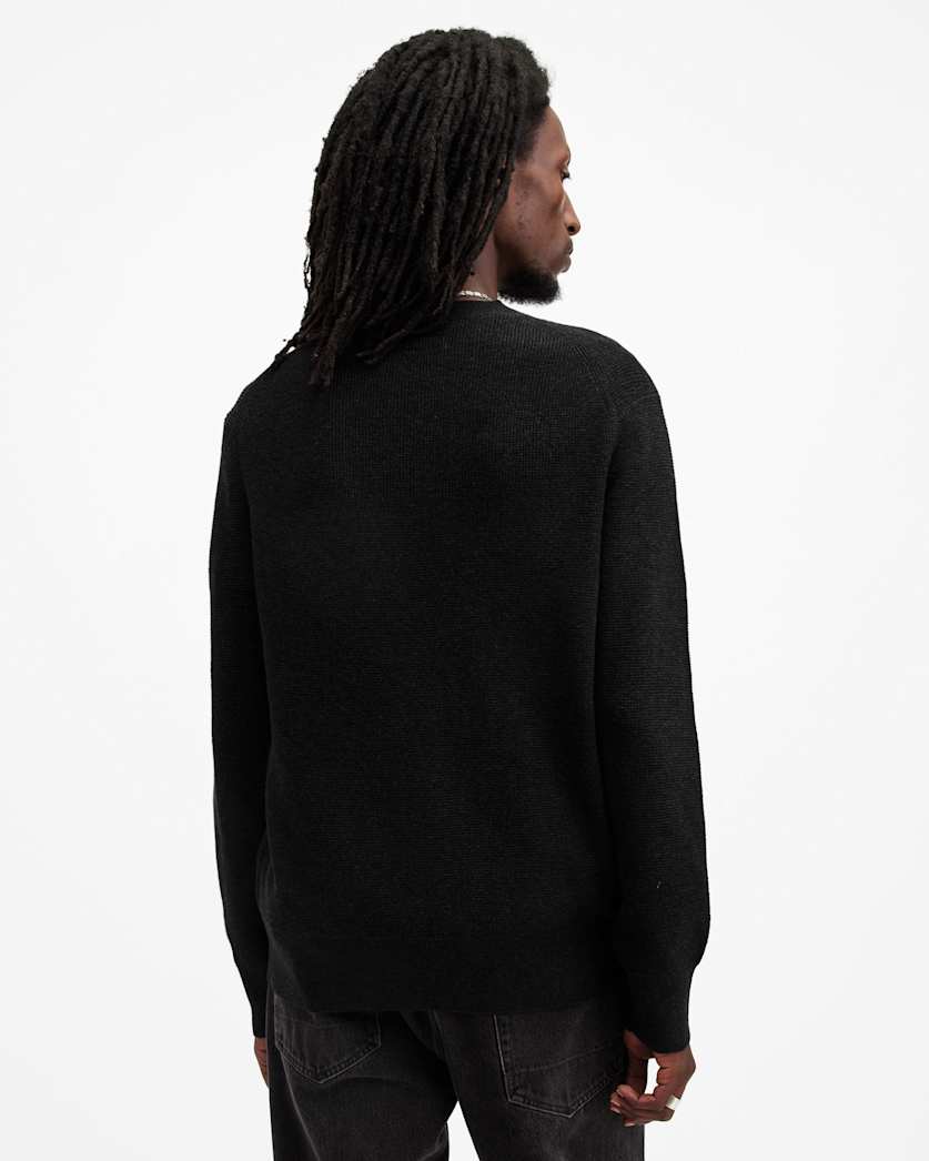 Aspen Waffle Texture Crew Neck Ramskull Jumper