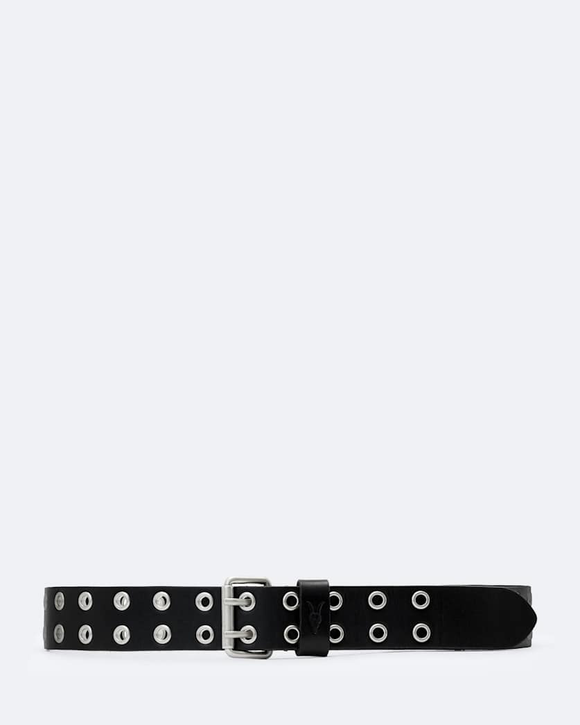 Sturge Roller-Buckle Leather Eyelet Belt