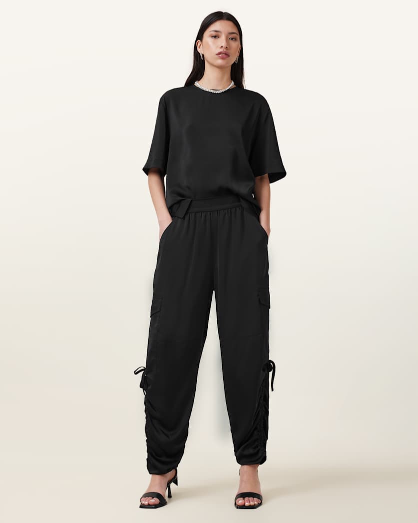 Kaye Relaxed Fit Satin Trousers