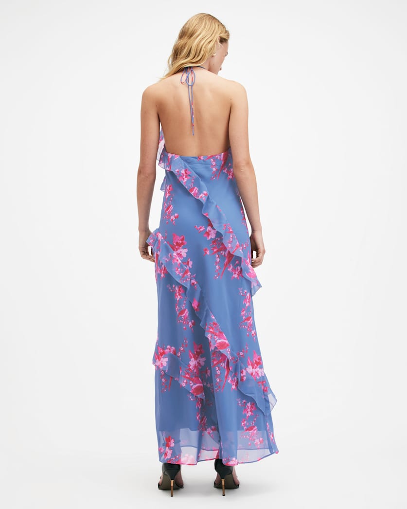 Marina Iona Floral Print Slim Fit Dress