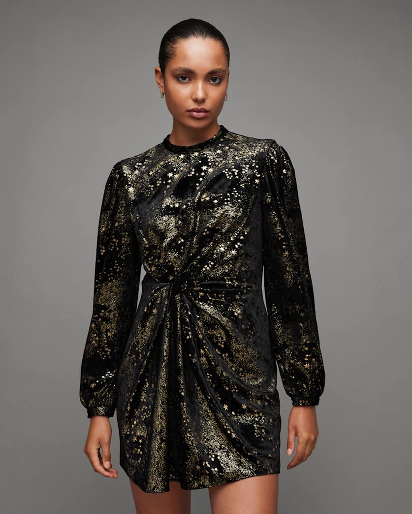 Jemima Star Printed Wrap Over Mini Dress