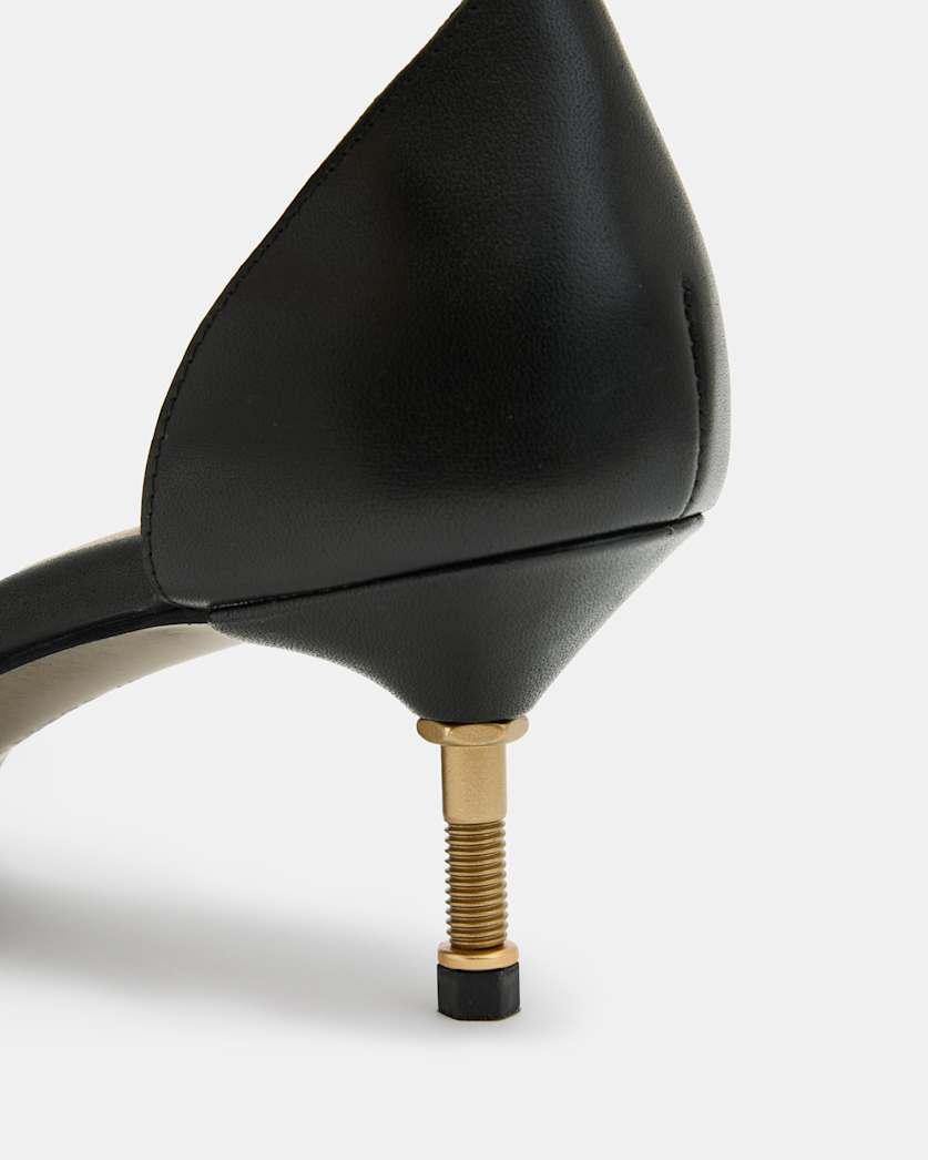 Gloria Screw Heeled Leather Sandals