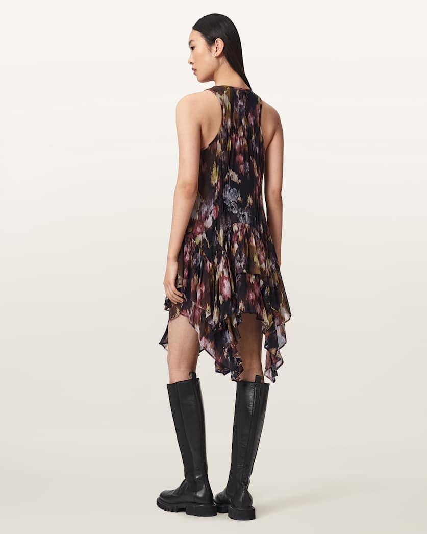 Gretel Asymmetric Tiered Midi Dress