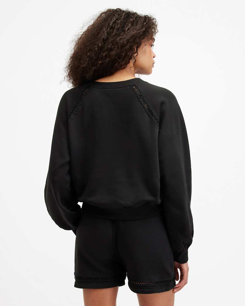 Ewelina Crochet Relaxed Fit Sweatshirt