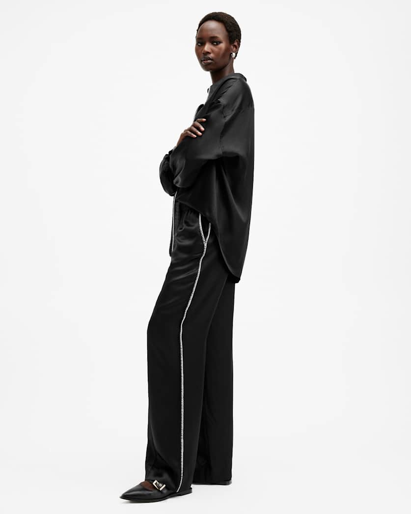 Charli Silk Blend Wide Leg Trousers