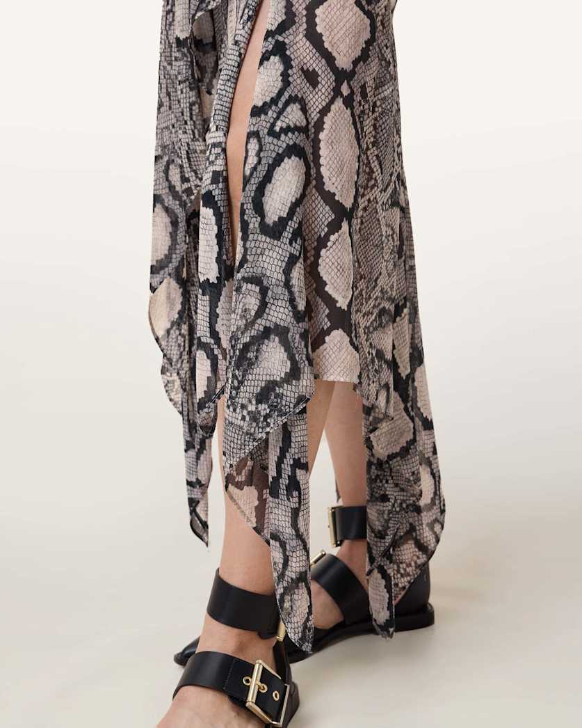 Cassie Crinkle Sheer Midi Skirt