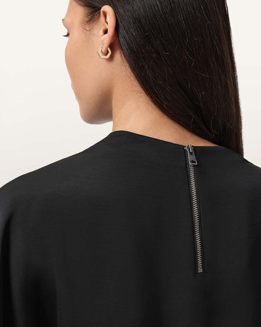 Leslie Satin Short Sleeve Top