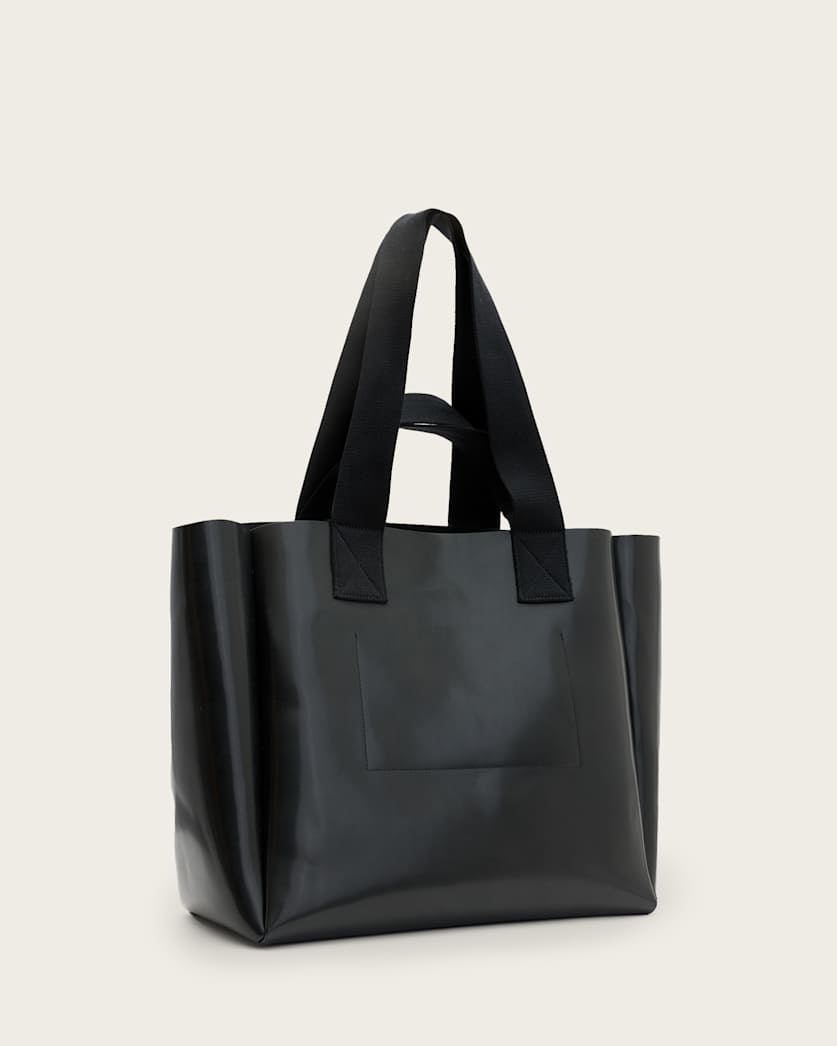 Izzy Embossed Logo Leather Tote Bag