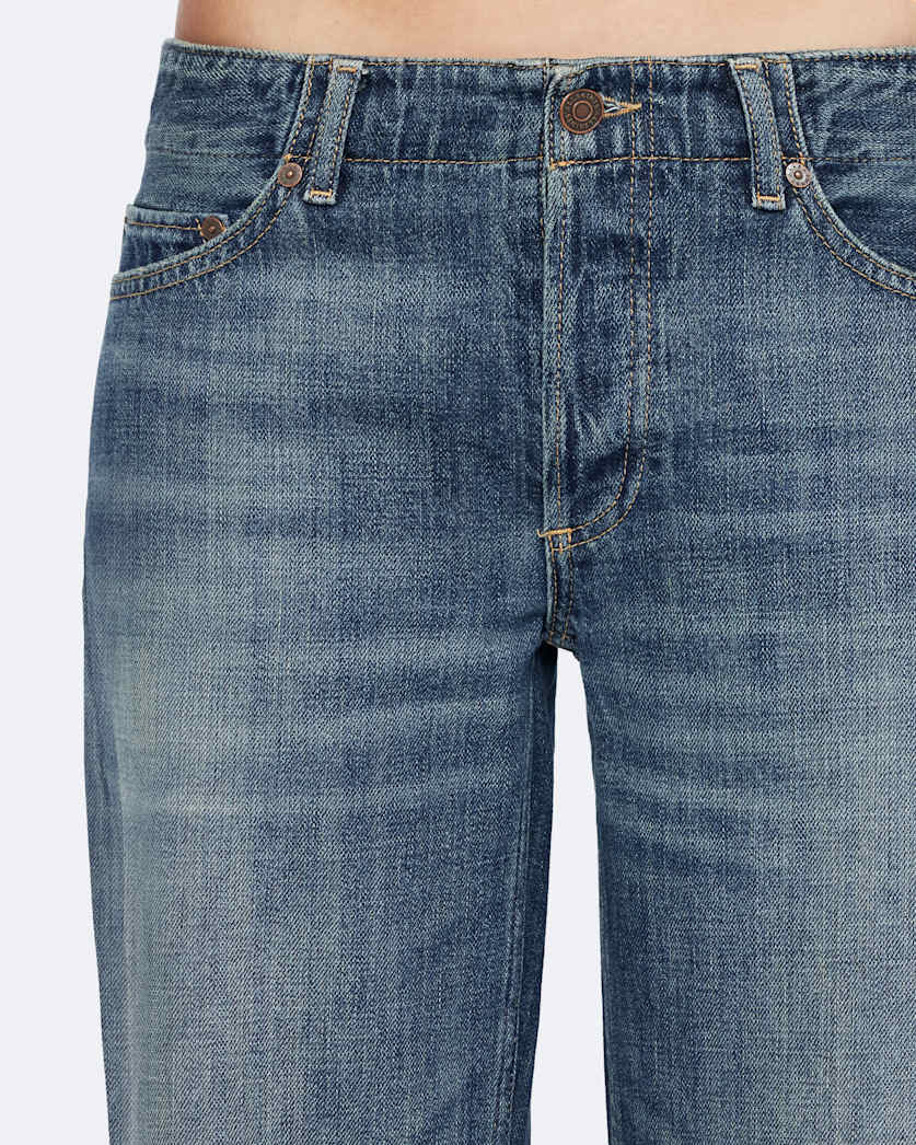 Vintage Indigo Nico Low-Rise Wide-Leg Jeans