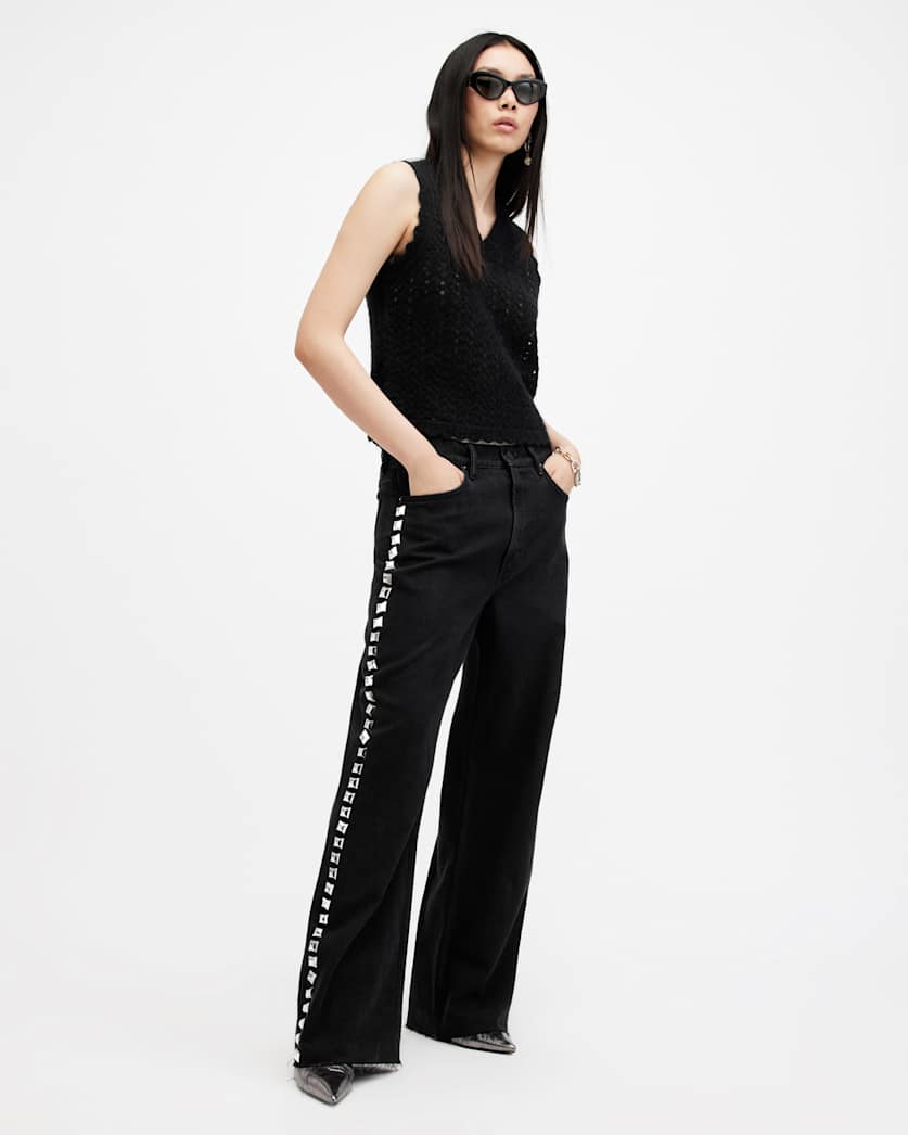 Vivian Open Stitch V-Neck Tank Top