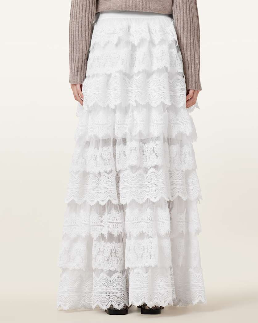Lizi Tiered Lace Maxi Skirt