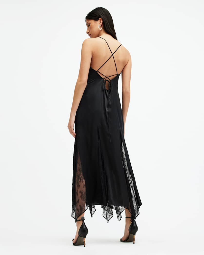 Jasmine Silk Blend Lace Maxi Slip Dress