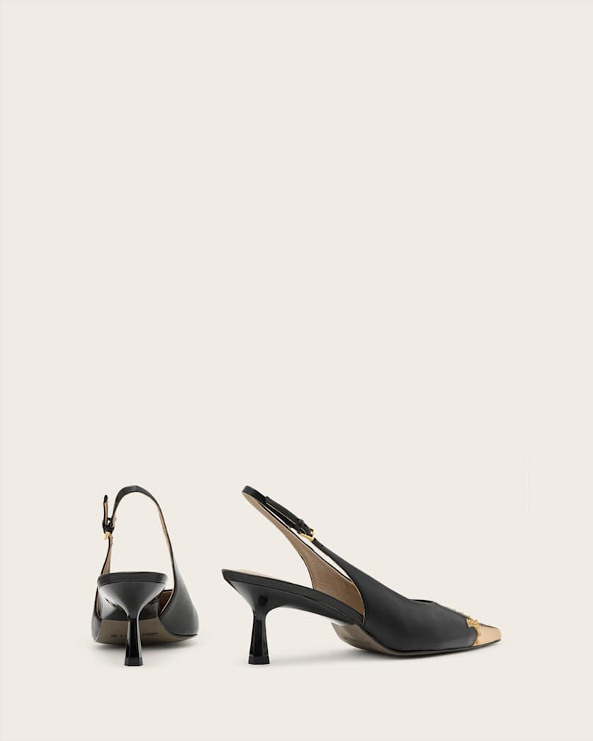 Denver Leather Slingback Heeled Shoes