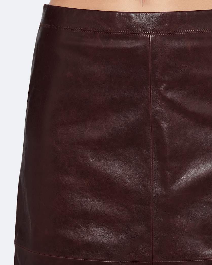 Olivia Leather Midi Skirt