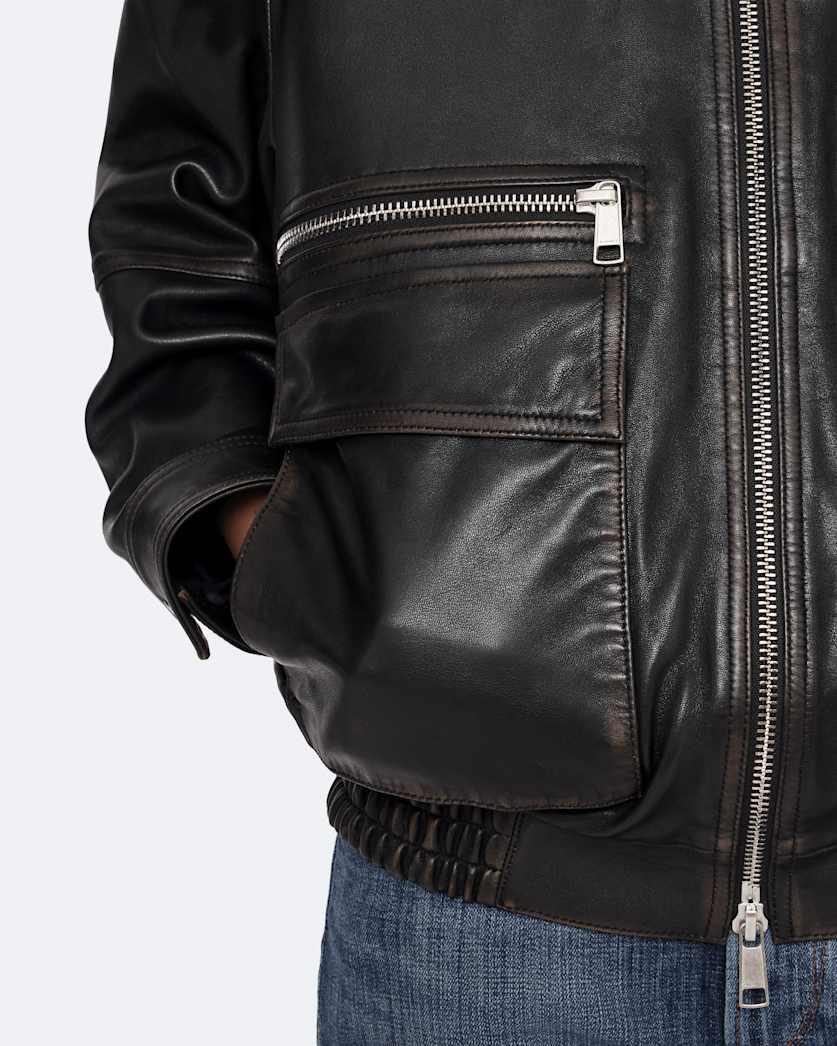 Elisa Leather Bomber Jacket
