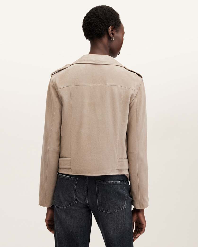 Balfern Belted Suede Biker Jacket