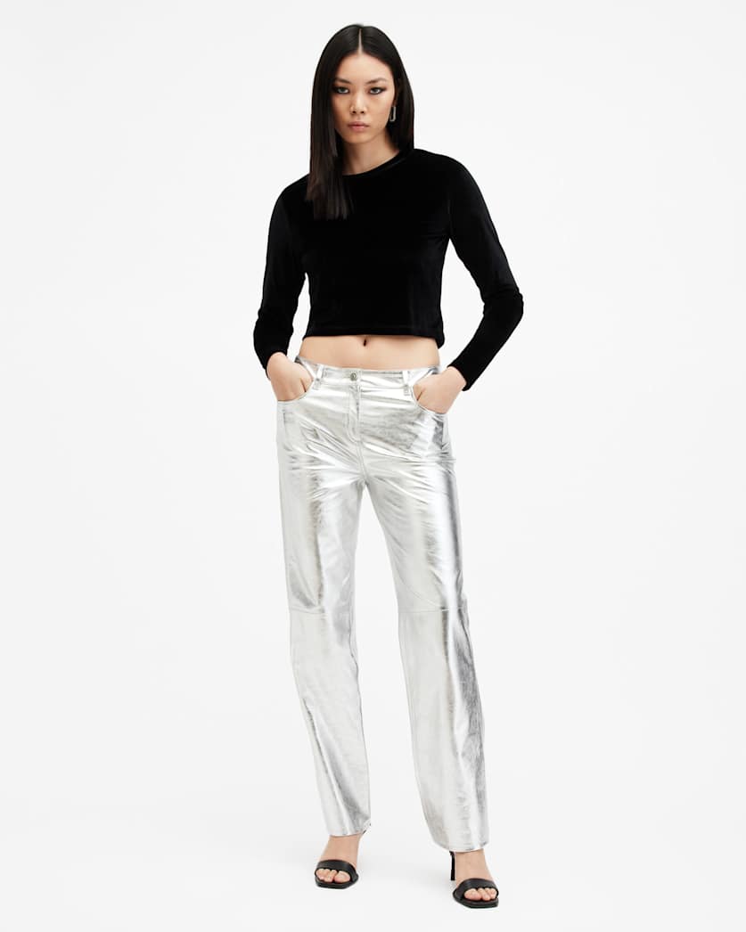 Regina Velvet Cut-Out Cropped Top