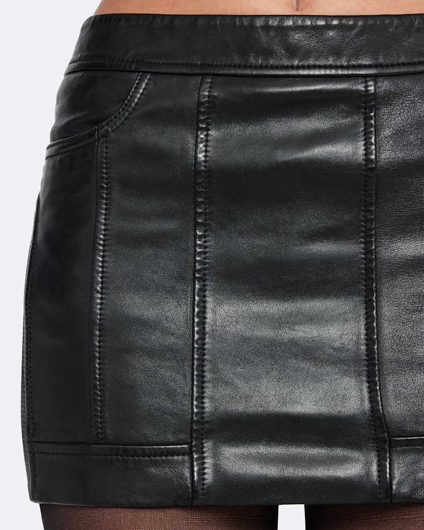 Endry leather mini skirt