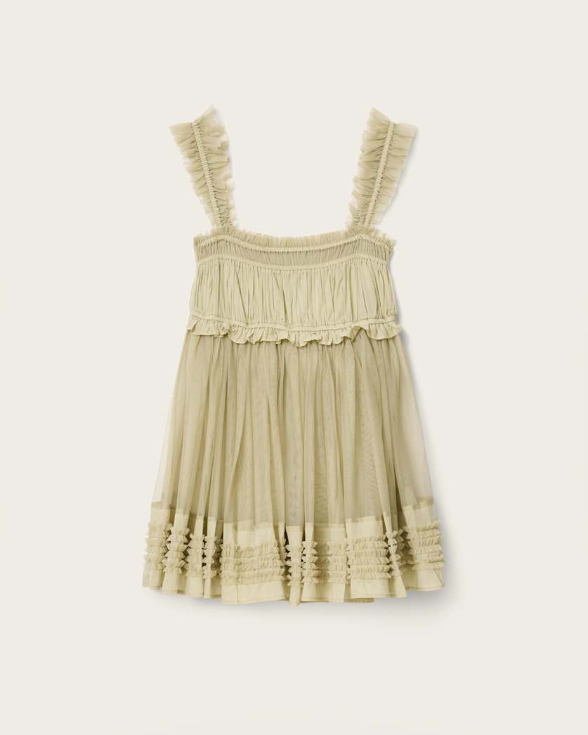 Angela Gathered Frill Mini Dress