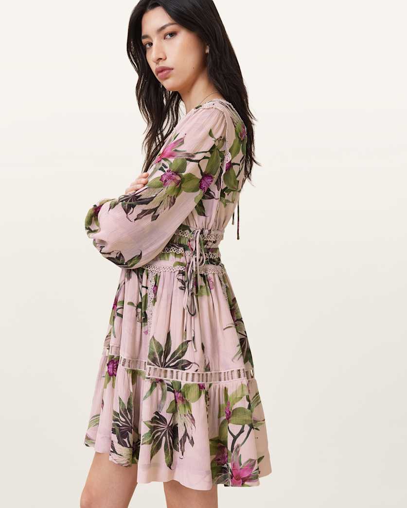 Xanthe Lace-Trimmed Mini Dress