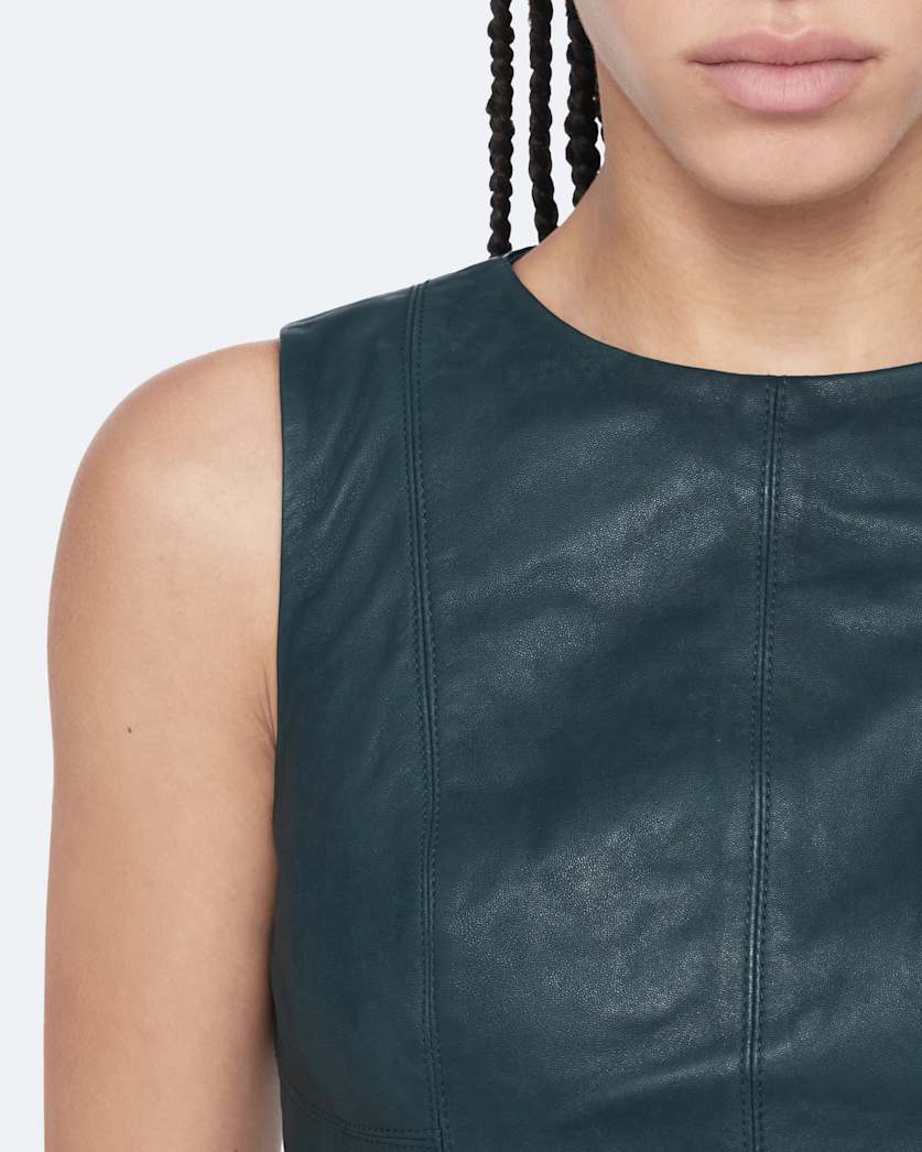 Vee Leather Dress