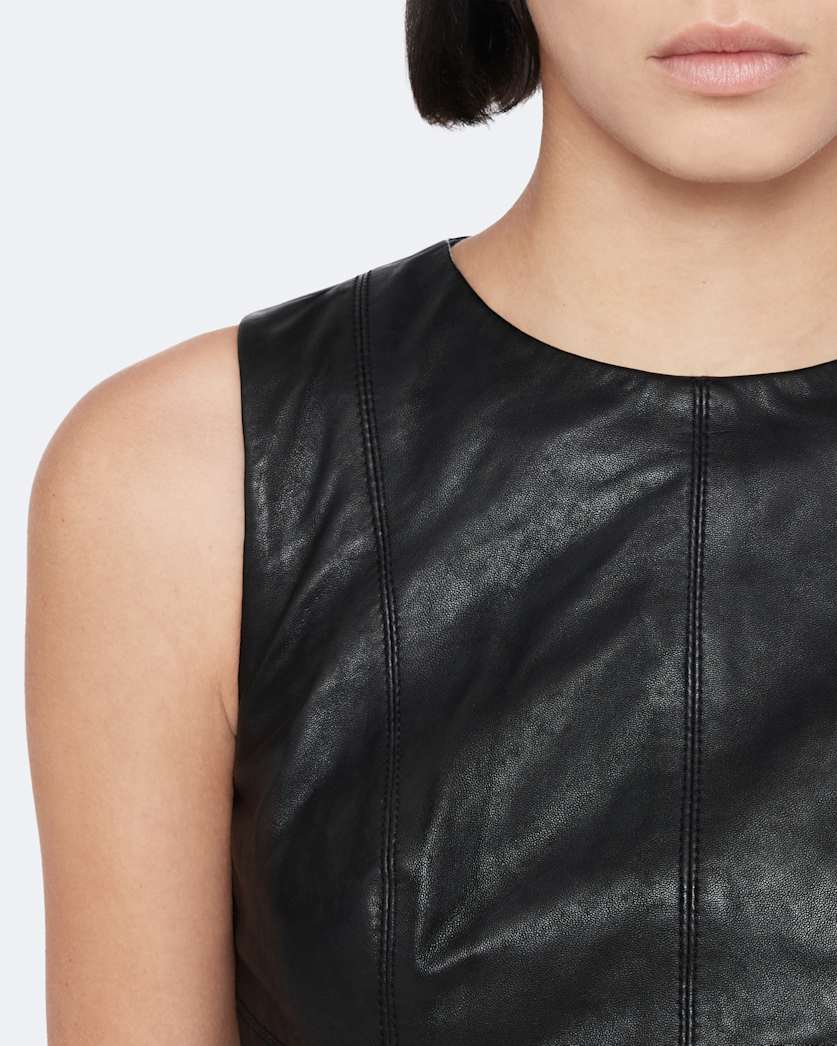 Leather mini dress