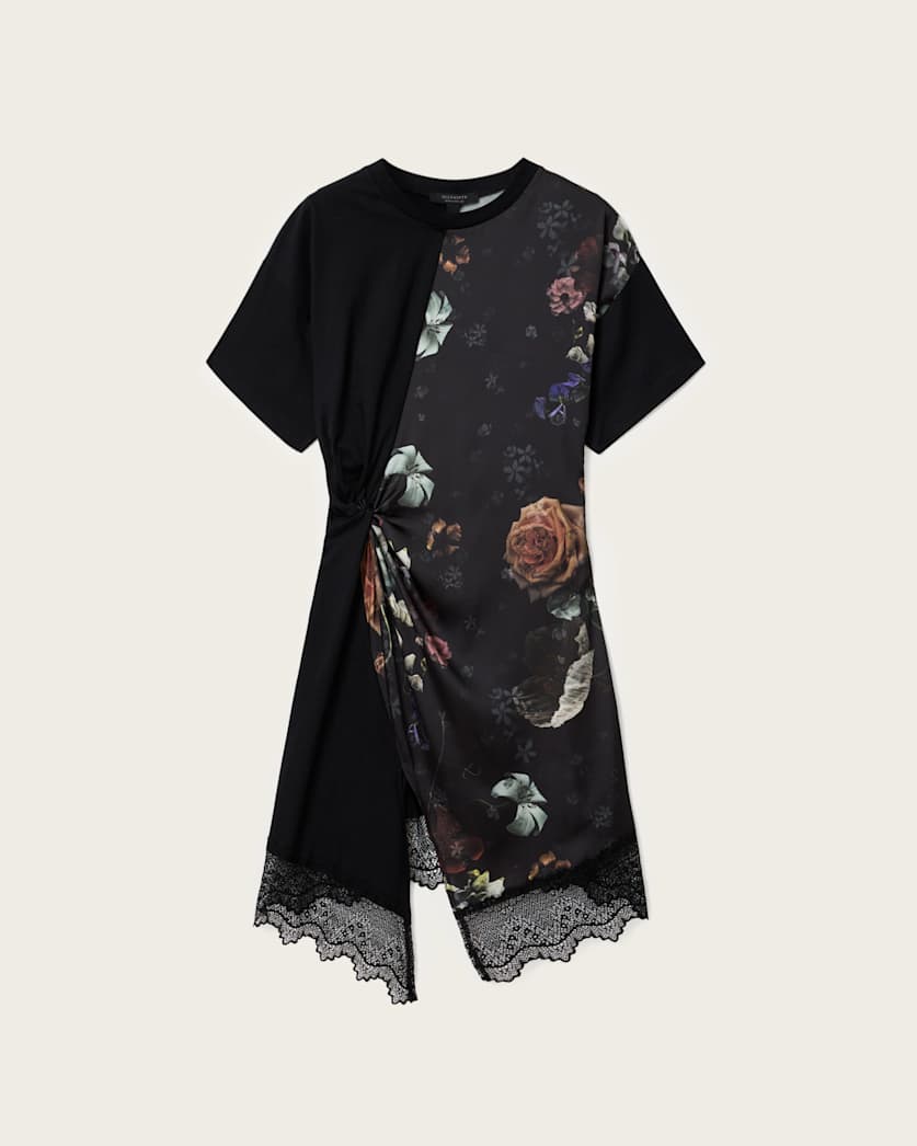 Lana Lace Floral Mini Dress HAZE BLACK | ALLSAINTS US