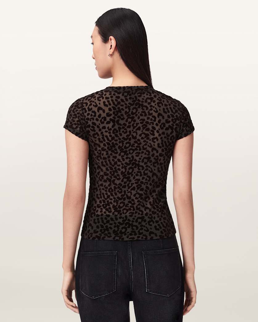 Ellie Mesh Leopard Print T-Shirt