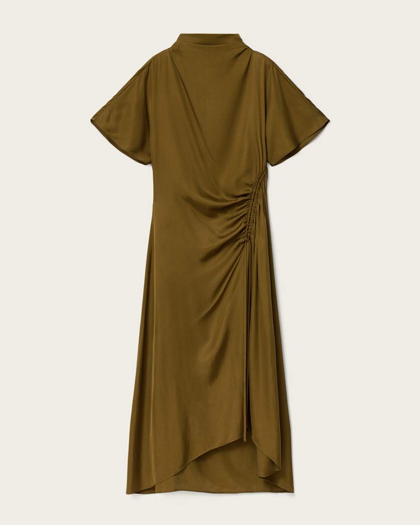 Rosie Silk Blend Midi Dress KHAKI GREEN | ALLSAINTS US