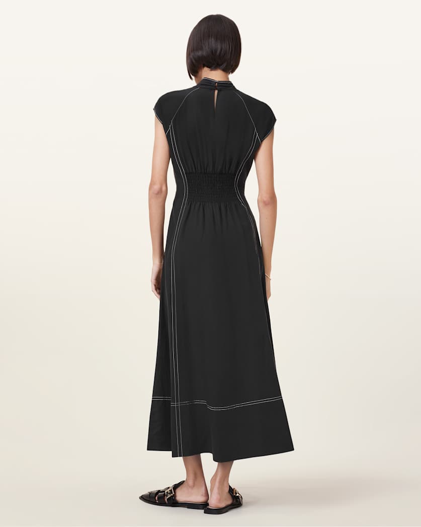 Amari High-Neck Midi Dress