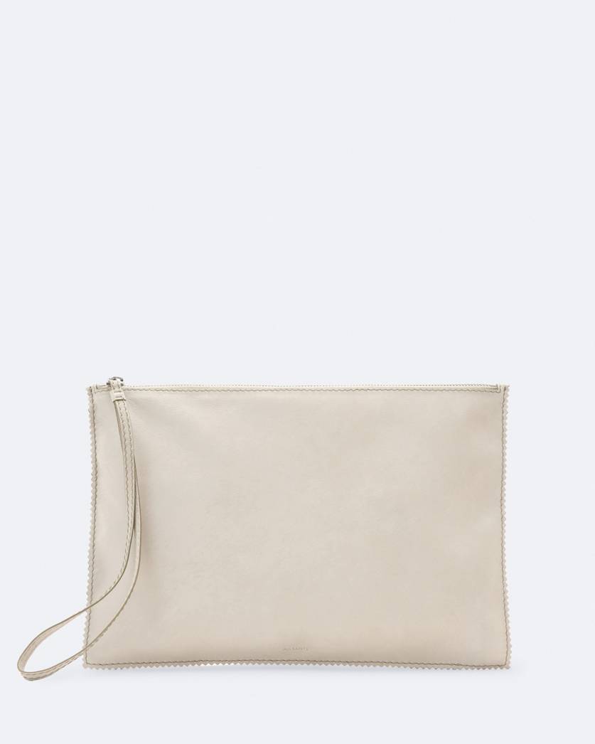 Siloh Pinked-Edge Large Leather Pouch