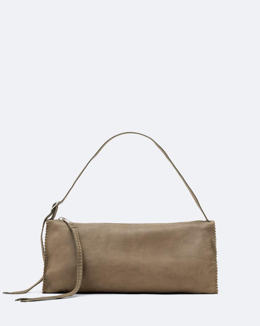 Siloh Pinked-Edge Leather Shoulder Bag