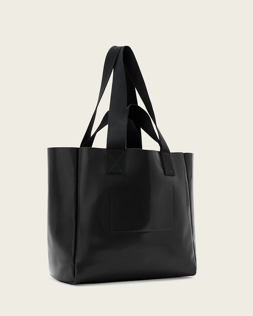 Izzy Embossed Logo Leather Tote Bag