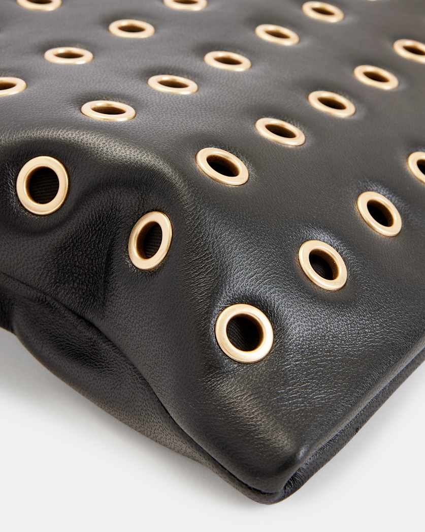 Bettina Eyelet Leather Clutch Bag