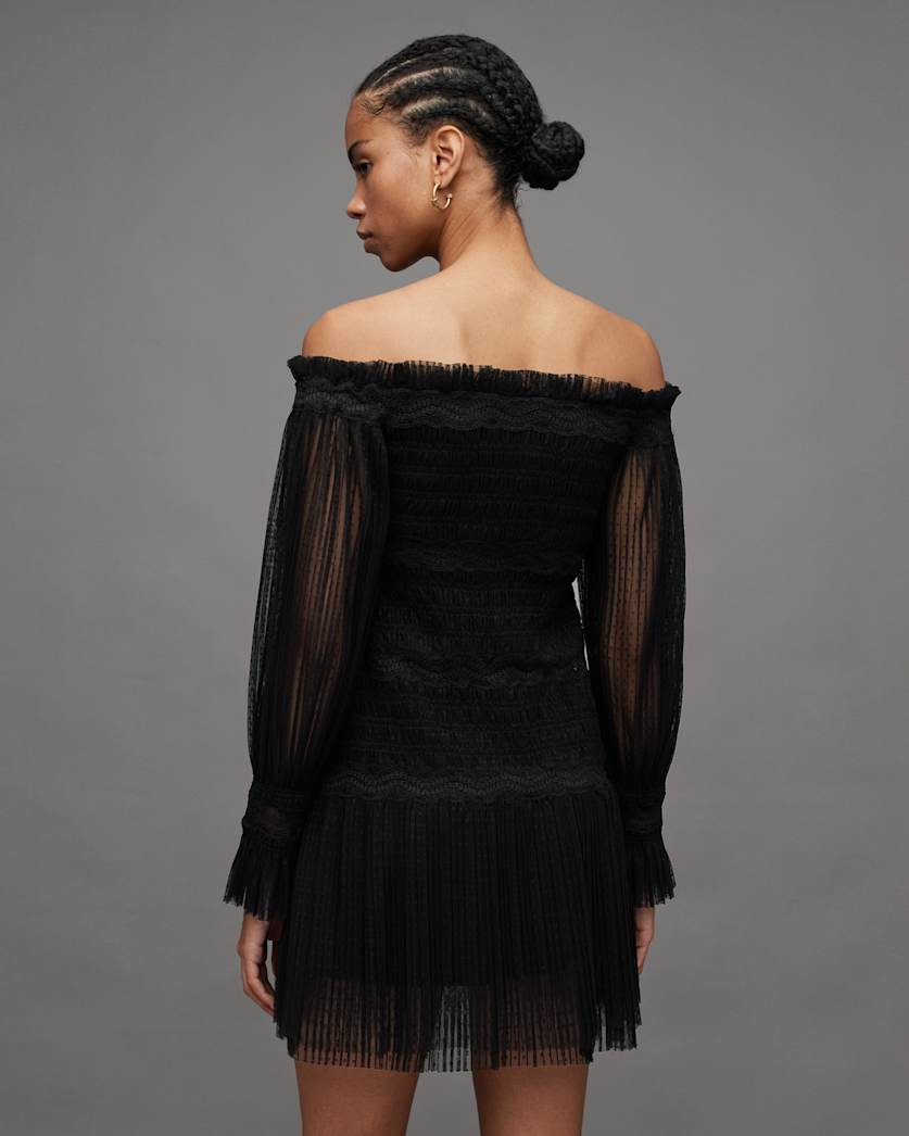 Layla Off-The-Shoulder Shirred Mini Dress