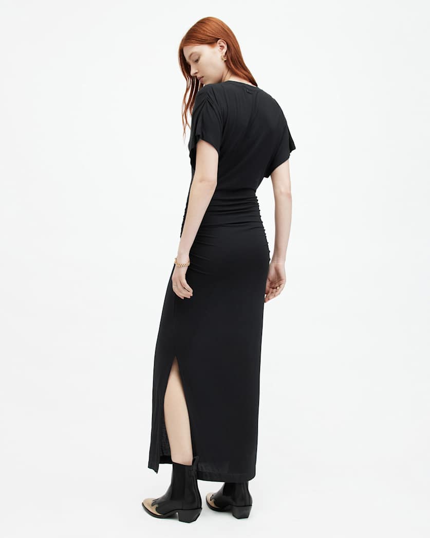 Natalie Slim Fit Gathered Midi Dress