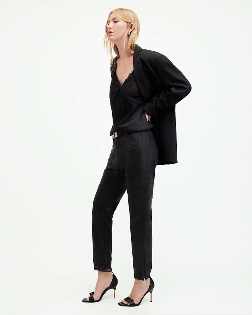 Nola High-Rise Coated Jogger Trousers