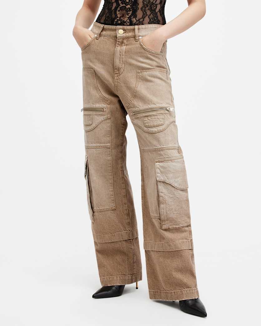 Archie Wide Leg Denim Cargo Jeans