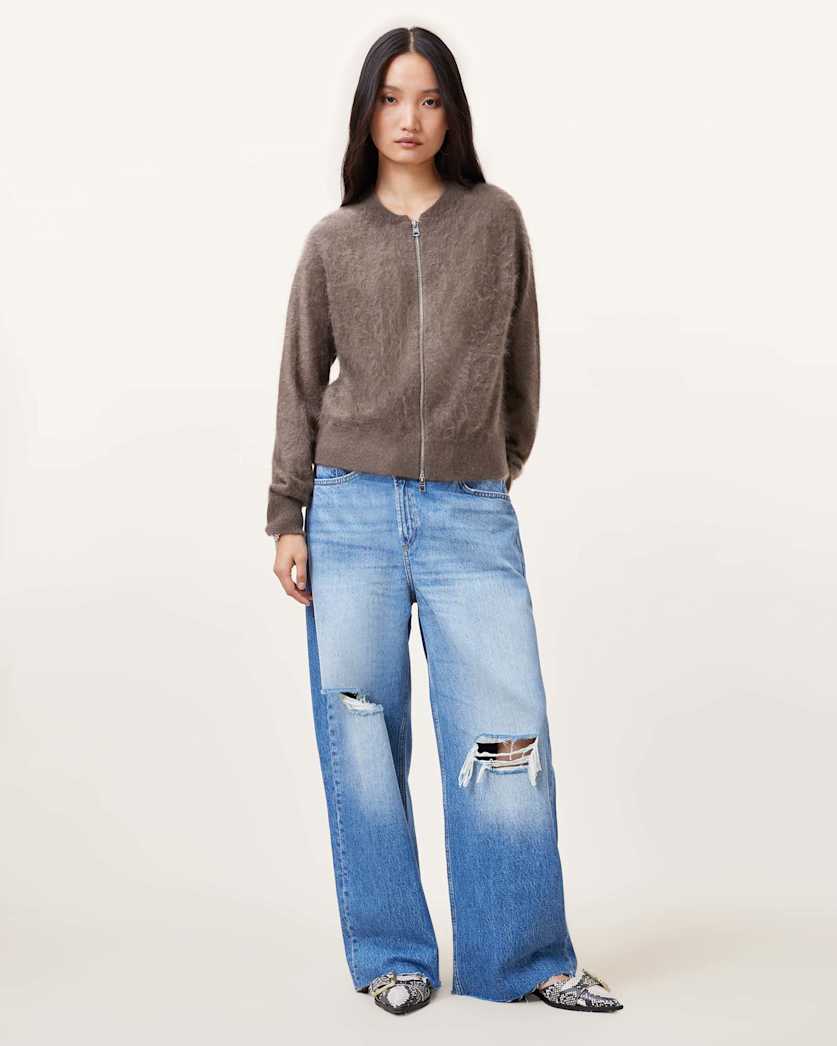 Rebel Zip Up Cashmere Cardigan