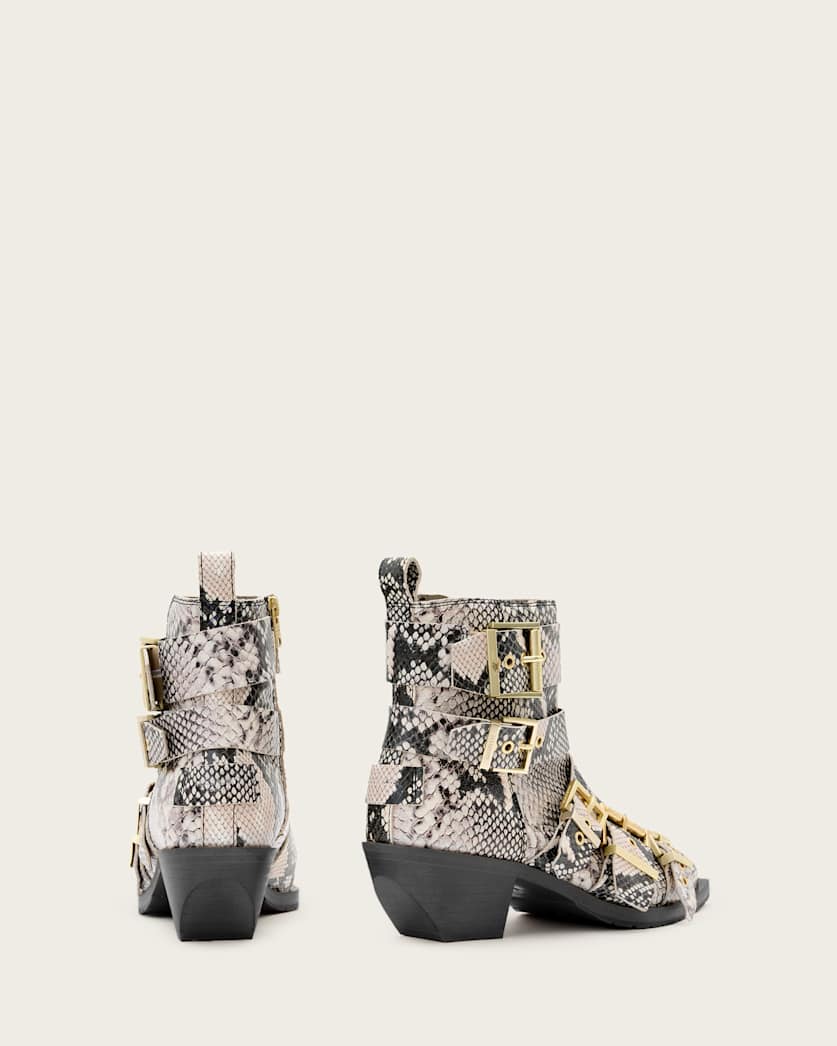 Jane Buckle Pointed Leather Boots