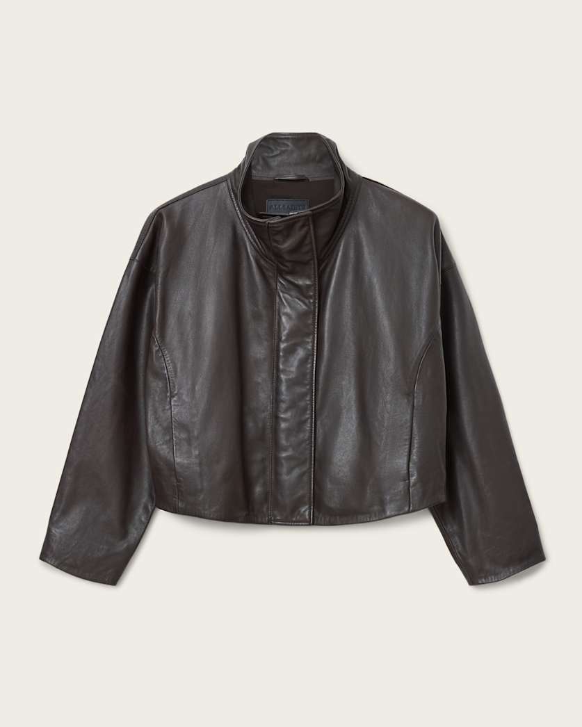 Ryder Funnel Neck Leather Jacket