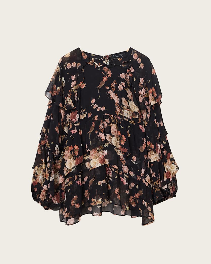 Lissie Floral Print Ruffled Top