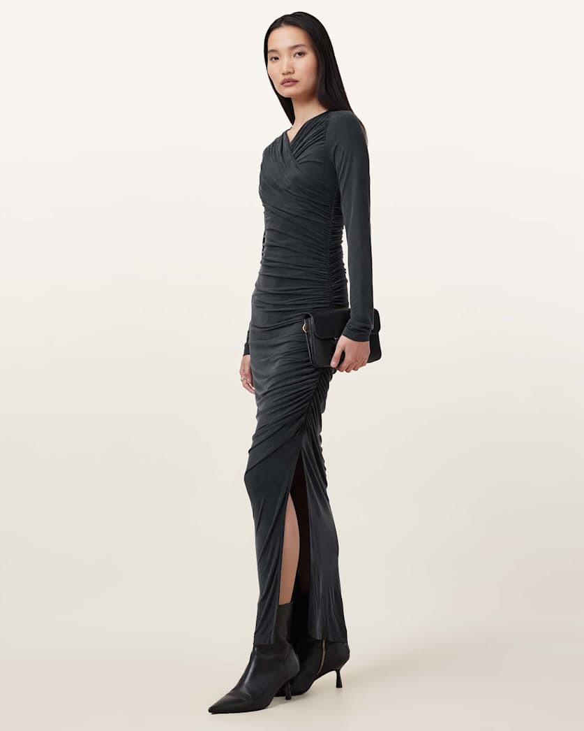 Hanako Cupro Wrap Maxi Dress
