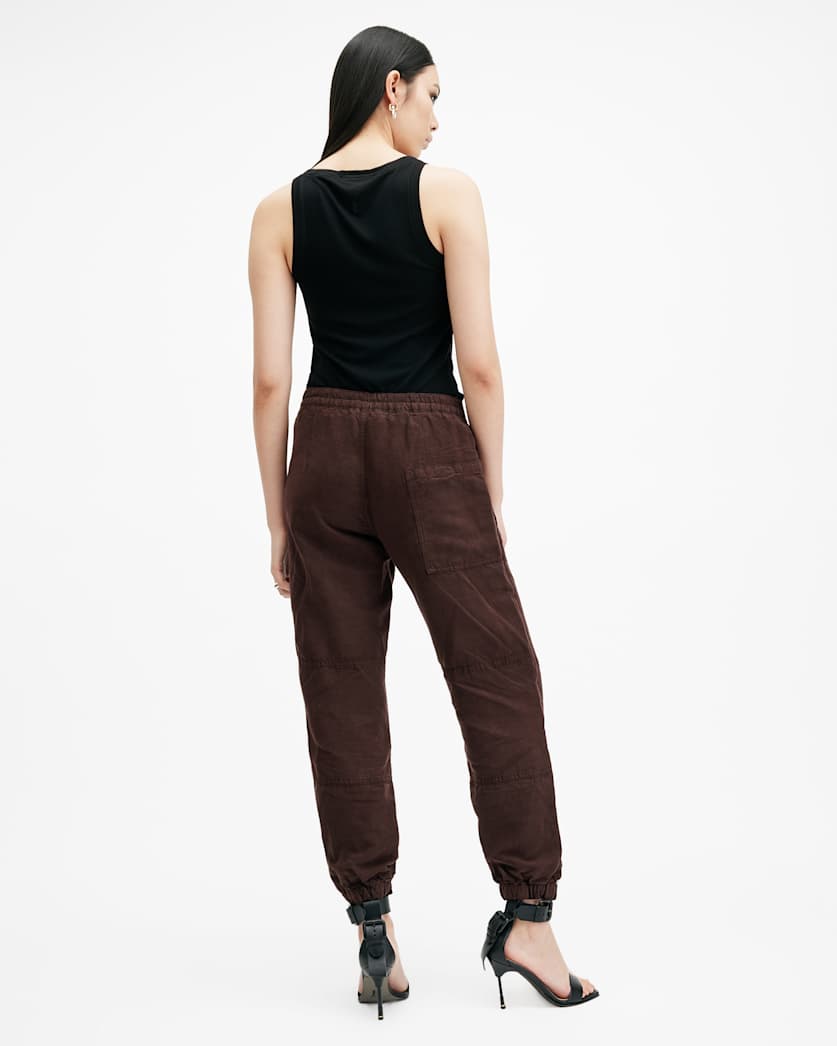 Val Linen Blend Cargo Trousers