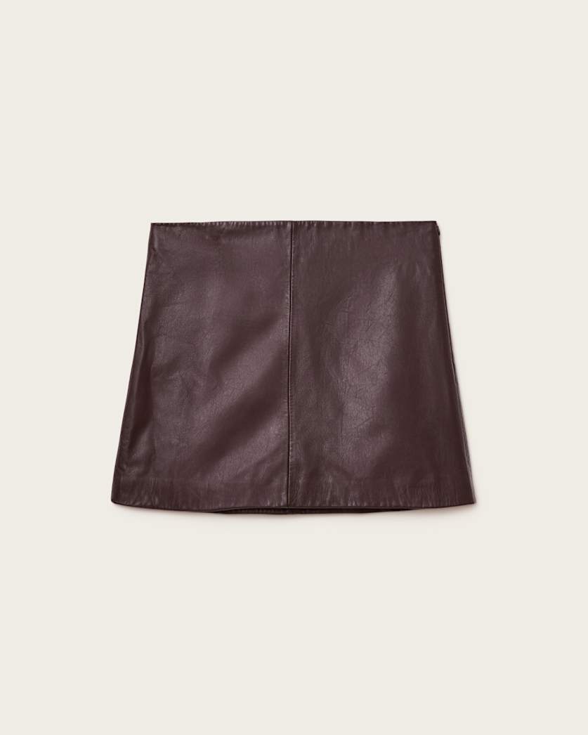 Renai Slim Fit Leather Mini Skirt