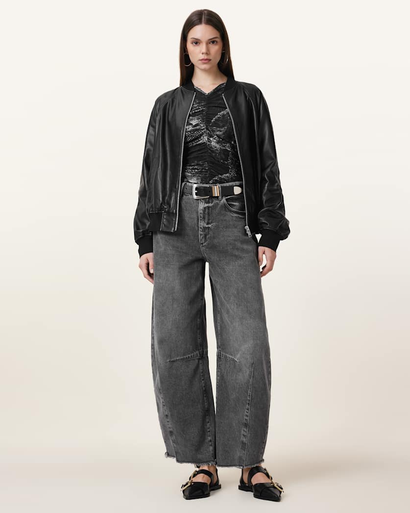 Dana Leather Bomber Jacket