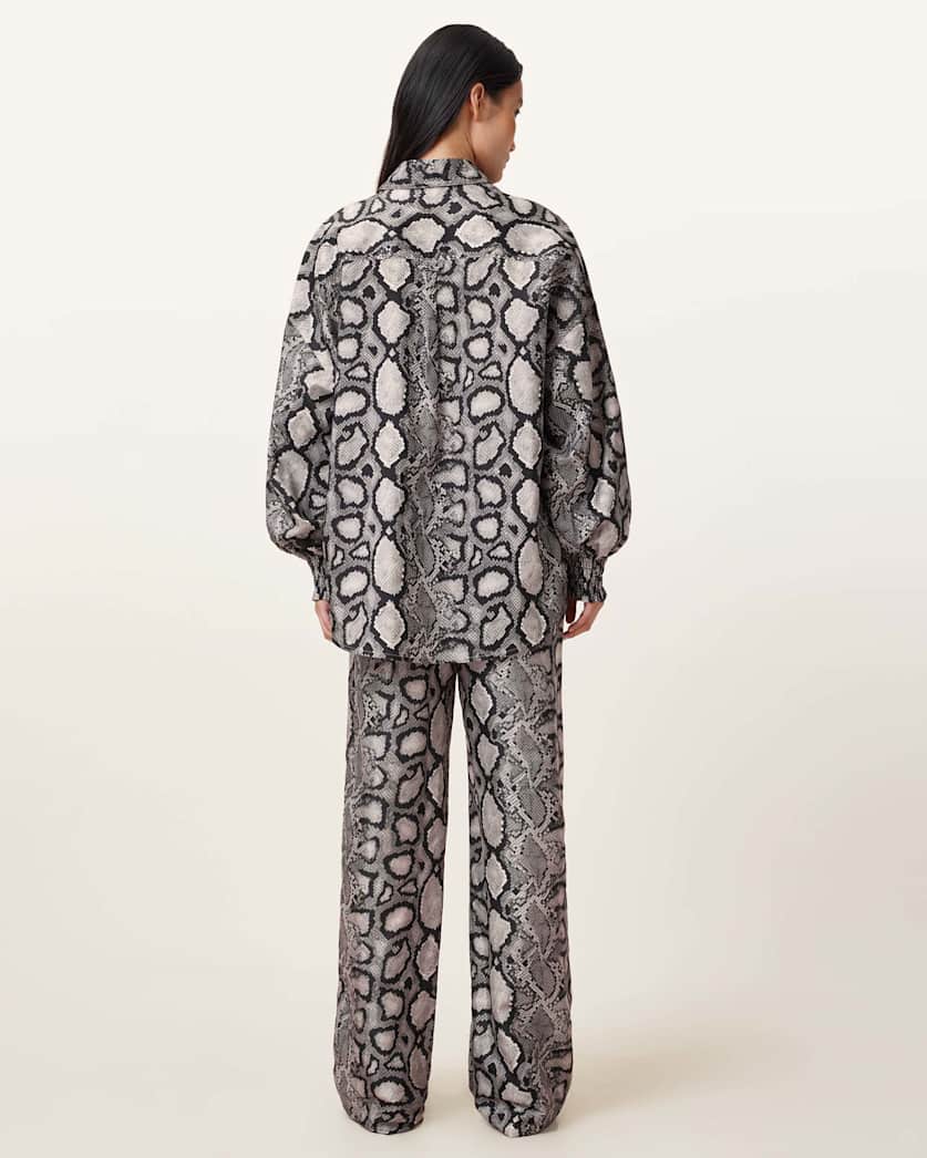 Charli Wide Leg Snake Print Trousers