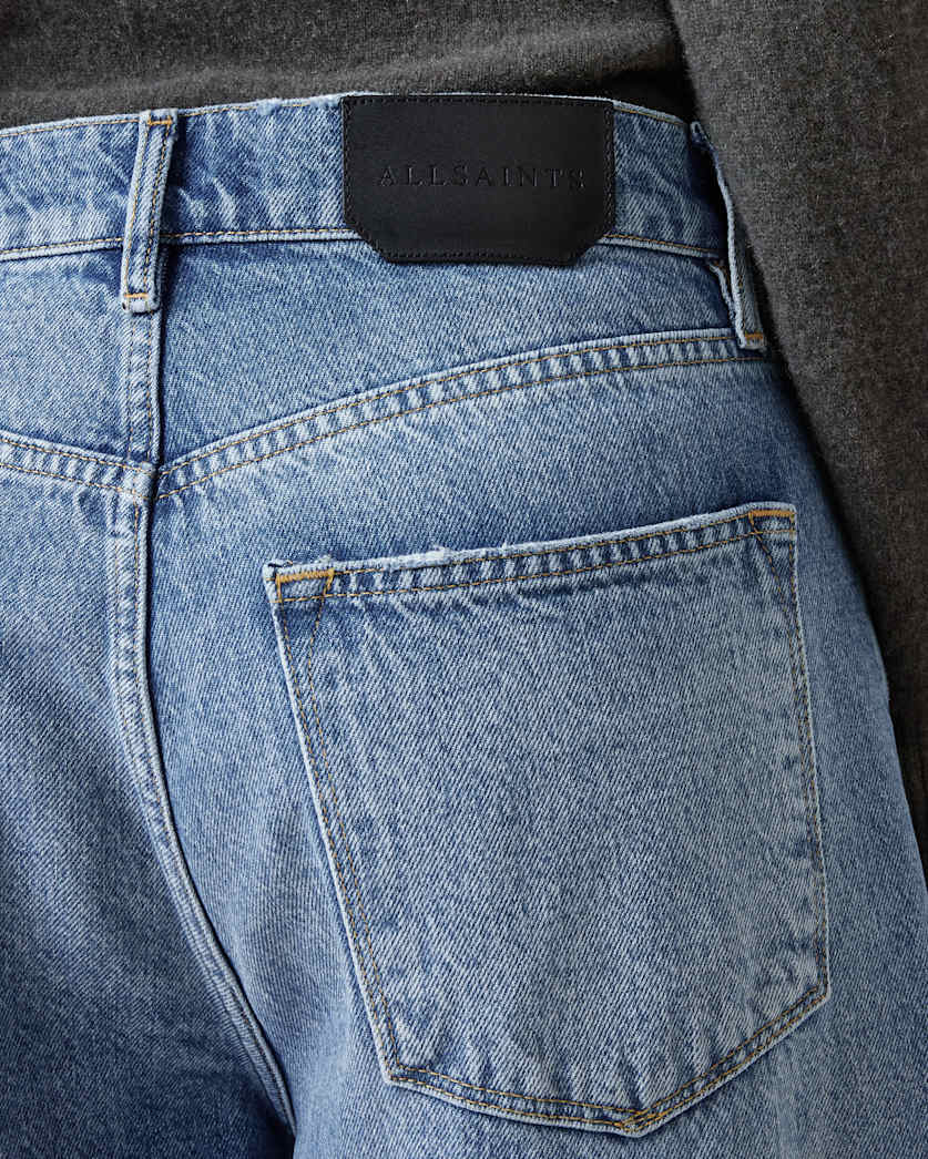 Aki Crossover Wide Leg Denim Jeans